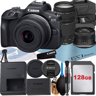 Canon EOS R100 Camera Bundle with 18-45mm, 75-300mm Lenses, 32GB