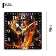 thumbnail image 2 of 14 Inch Wall Clock Battery Operated Silent Clock Decorative for Office, Kitchen, Outdoor, Living Room，Big Fire Tiger Walking and Roaring on Black Cute Design, 2 of 4