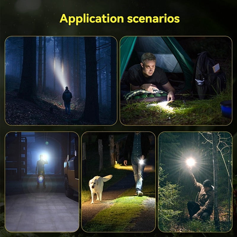 LED Flashlight Keychain Work Light USB Rechargeable Clip Torch with Magnet for Outdoor Camping Lantern