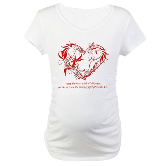 CafePress - Diligent Heart Maternity T Shirt - Cotton Maternity T-shirt, Cute & Funny Pregnancy Tee