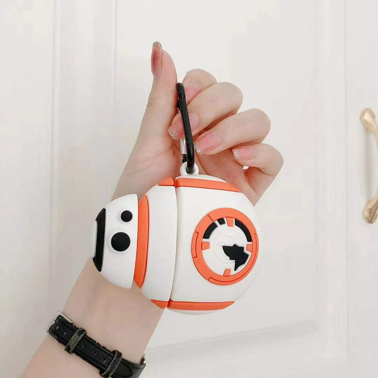 Airpods 1/2 Case Cartoon Patterned Airpods Motorola Sonic Star Wars R2-D2  Robot Naruto Hermit Silicone Case [Best Gift for Friends] (BB-8 Robot) 