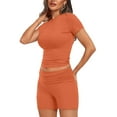 thumbnail image 2 of MSJUHEG Workout Outfits for Women 2 Piece Sets for Women Summer Plus Size Lounge Sets for Women Pants Sets Women 2 Piece Outfits 2 Piece Short Sets for Women 2 Piece Outfits Sweatsuit Orange M, 2 of 6