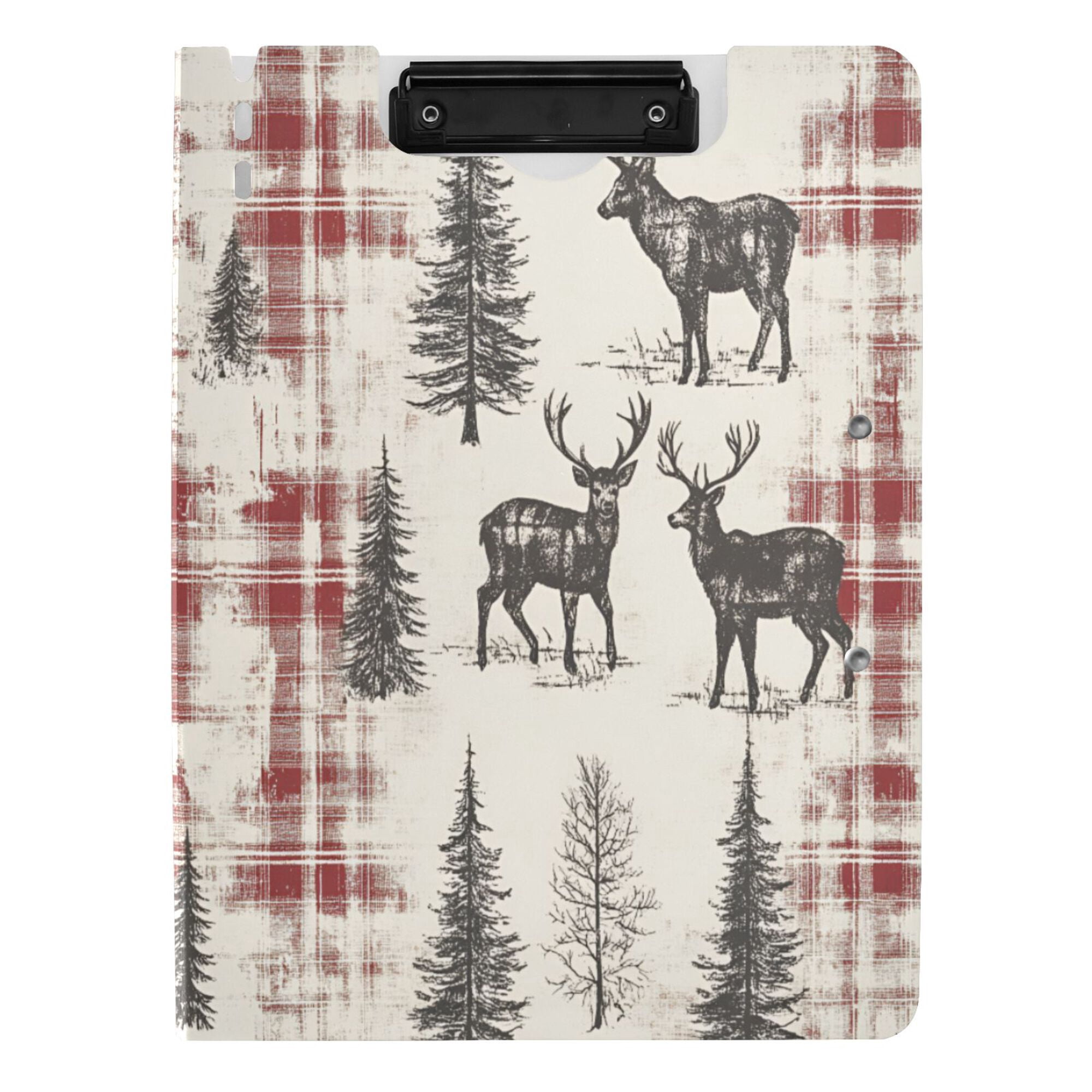 FORMRS A4 Clipboard Folder with Pen Holder Horizontal Foldable School Office Binder, Beige Deer