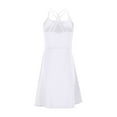 thumbnail image 6 of Womens Tennis Dress Square Neck Sleeveless Athletic Dress Side Slit Flare Workout Dress Yoga Dress, 6 of 9