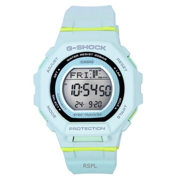 Casio G-Shock G-Squad Digital Smartphone Link Pale Green Bio-Based Resin Quartz GMD-B300-3 200M Women's Watch
