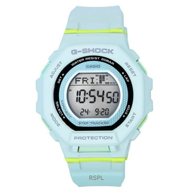 Casio G-Shock G-Squad Digital Smartphone Link Pale Green Bio-Based Resin Quartz GMD-B300-3 200M Women's Watch