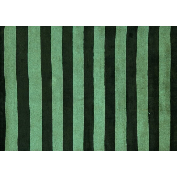 Ahgly Company Indoor Rectangle Abstract Turquoise Blue Modern Area Rugs, 3' x 5'