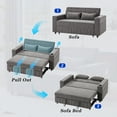 thumbnail image 3 of Modern 3 in 1 Upholstered Convertible Spacious Sleeper Sofabed, 61.4" Oversized Pull Out Sleeper Couch Bed with Adjustable Backrest, USB Ports & Cupholder, for Home/Apartment/RV, Grey, 3 of 8