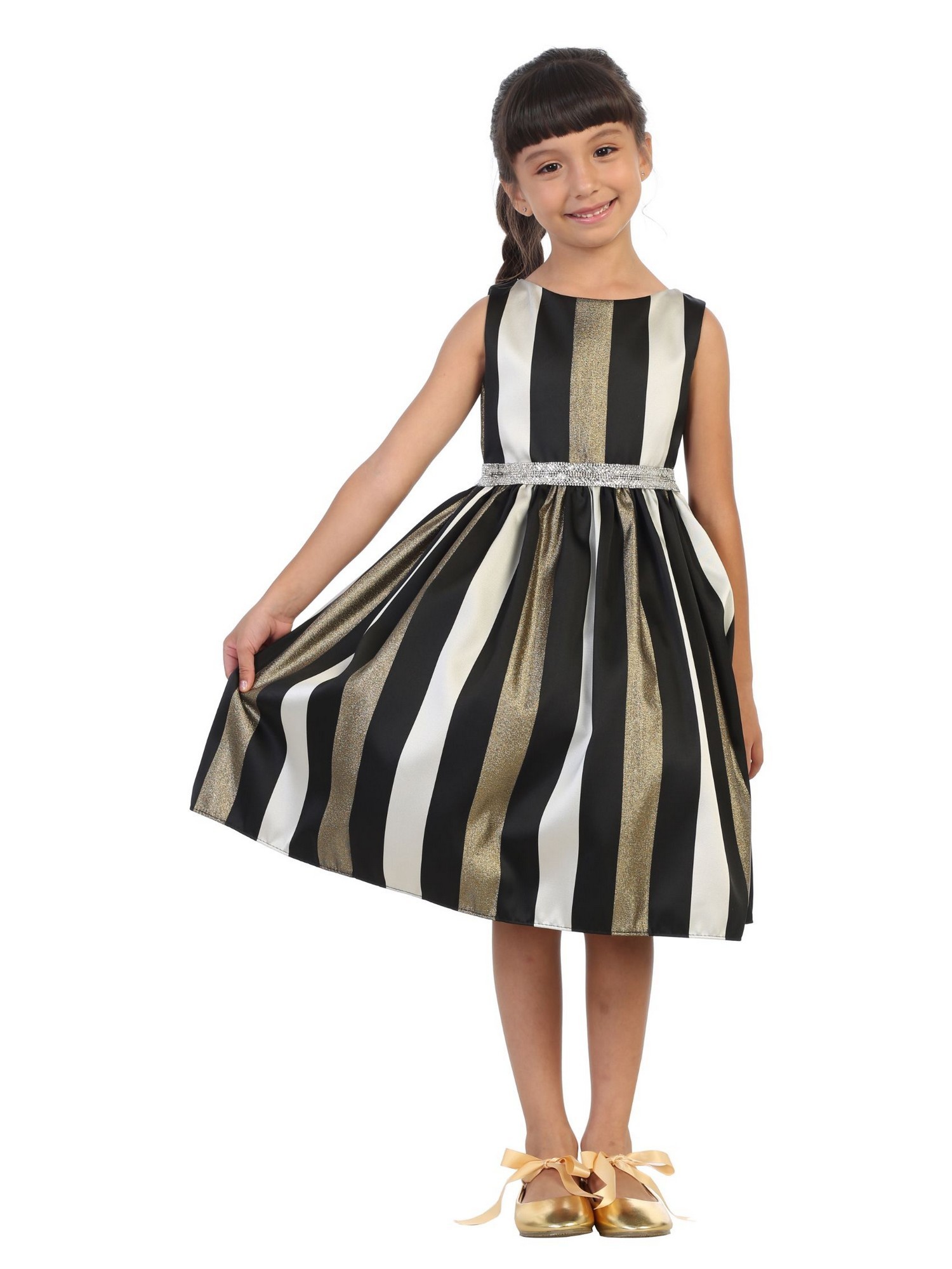 Kids Dream Little Girls Black Metallic 