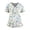 Light Blue, variant on Plus Size Scrubs for Women Stretch V-Neck Short Sleeve Floral Scrub Tops with Pockets