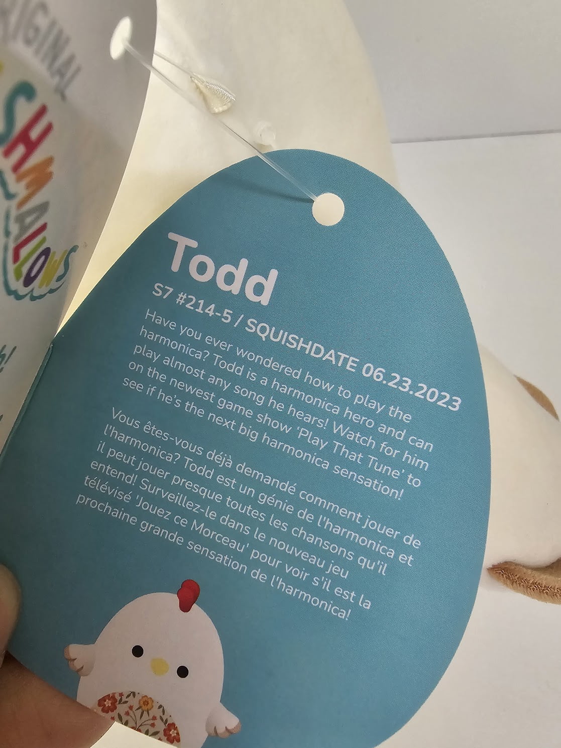 Squishmallows Official Kellytoys Plush 7.5 Inch Todd the Chicken Floral Belly Spring Squad Ultimate Soft Stuffed Toy