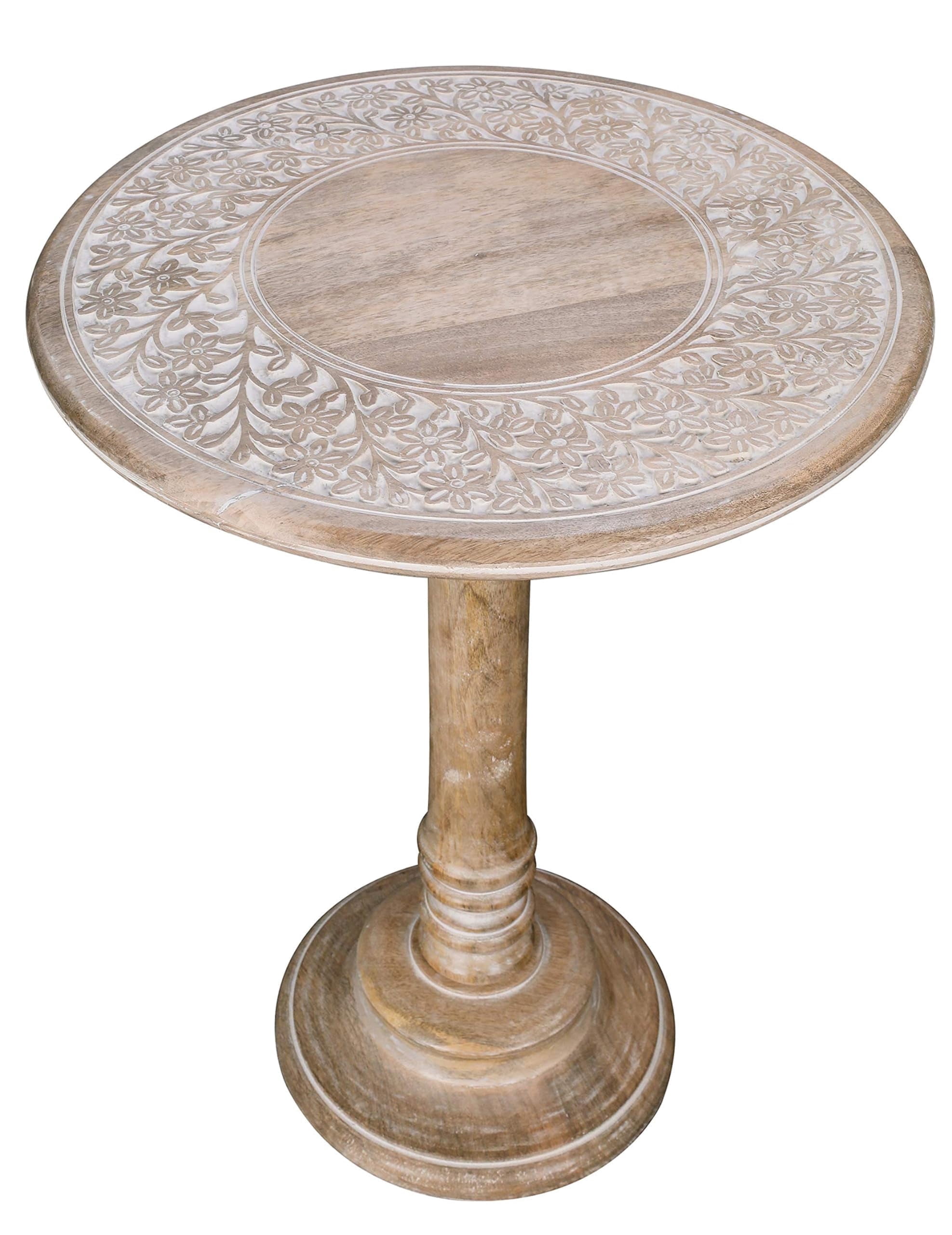 End Tables for Living Room, Wooden End Table, Small Side Table, Nightstand, Bedside Table, Entry Table for Magazines, Books & Plants – 18x22 White Wash