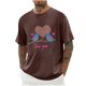 thumbnail image 1 of Camisas de Manga Larga para Hombres Imprimir Casual Cuello Redondo Blusa de Manga Corta, Camisas de Lino para Hombres, 1 of 8