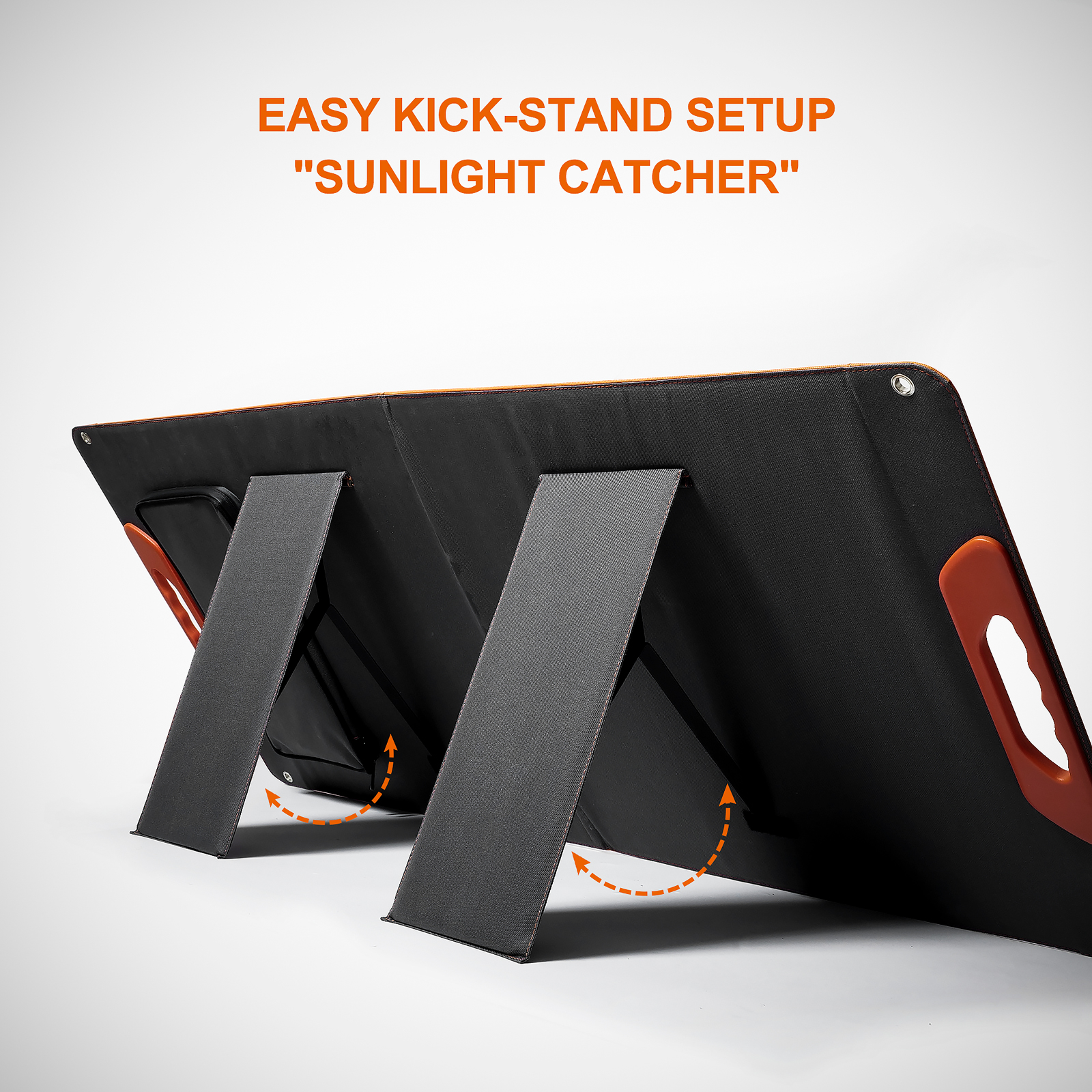 SOLUPUP 100 Watt Portable Solar Panel for Power Station, Monocrystalline Foldable Panel Solar with 5V USB 18V DC Output, Perfect for Camping Hiking Off-Grid Living（Orange)