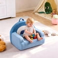 thumbnail image 5 of Ktaxon Kids Sofa, Rainbow Shaped Back Toddler Couch, No Assembly Boneless Children Chairs for Indoor Home Rest Corner Teddy Velvet Blue, 5 of 8
