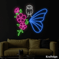 thumbnail image 3 of Craftnamesign Girl Wings Flora Neon Sign, Girl Room Decor, Room Wall Art, 3 of 4