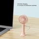 thumbnail image 5 of Toystoory Ventilador portátil recargable de mano Mini escritorio USB aire acondicionado silencioso enfriador de 3 velocidades para dormitorio de Electrodomésticos Rosa, 5 of 6