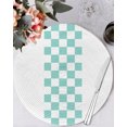 thumbnail image 2 of Round Placemats Set of 4 Green Check Plaid Place Mats Washable Woven Placemat Buffalo Farmhouse Style Pattern Circle Braided Table Mat for Kitchen Dining Table Party Home Decor 15 Inch, 2 of 8