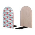 thumbnail image 2 of KLL Cute Red Crabs With Nautical Print Wood Book Ends for Shelves,1 Pair Wood Bookends Book Holder Stand Decorative, Book Stoppers for Heavy Duty Books CD File Video Games, 2 of 8