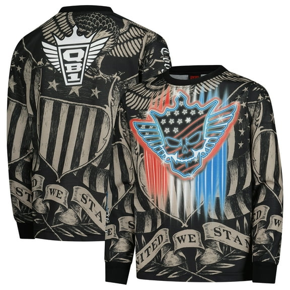 Youth Black Cody Rhodes Neon Stained Ink Long Sleeve T-Shirt