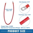 thumbnail image 4 of Unique Bargains 6 AWG Battery Cable 60cm 2FT 6 AWG Gauge Car Battery Inverter Cable with 5/16 Inch Lugs Pure Copper Red, 4 of 7