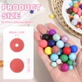 thumbnail image 2 of Uxcell 60 Pcs Cuentas de Silicona, Cuentas Redondas Focales de 9mm Color Caramelo a Granel para Llaveros Pulseras Collares Suministros de Manualidades DIY, Durazno, 2 of 7