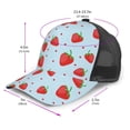 thumbnail image 2 of Lsque Strawberry Printed Trucker Hat - Baseball Cap for Men Women - Breathable Mesh Side, Adjustable Fit - for Casual Wear, 2 of 7