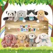 MaoGoLan 8-Packs 12.6 Soft Bulk Stuffed Animals Assorted Animals Plush Toy Set with Teddy Bear, Monkey, Panda, Bunnies,Dog, Cat