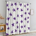 thumbnail image 4 of Cartoon Star Graffiti Blackout Rod Pocket Curtains, Geometric Five-Pointed Star Room Darkening Window Drapes, Low Profile Luxury Comfort Window Treatments for Bedroom Living Room-W52xL84in, 4 of 6