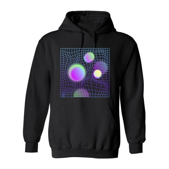 Spheres And Distorted Neon Hoodie Women -Image by Shutterstock, Female Medium