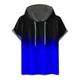 thumbnail image 1 of JIUKE Mens Hoodies Workout Shirts Loose Fitted Short Sleeve Casual Stylish Drawstring Gradient Color Pullover Shirts, 1 of 4