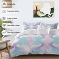 thumbnail image 3 of 3 Piece Abstract Minimalistic,Duvet Cover Set Full Size,Microfiber Comforter/Quilt Cover with Corner Ties and 2 Pillowcases,Turquoise Pink Ombre Aesthetic Color Art Soft Bedding with Zipper Closure, 3 of 8