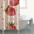 thumbnail image 4 of Strawberry Plants Fruit Heart Beige Pattern Shower Curtain 36"x72" ,Bathroom Decorative Shower Curtains Set with 12 Hooks,Modern Waterproof Washable Shower Curtain, 4 of 6