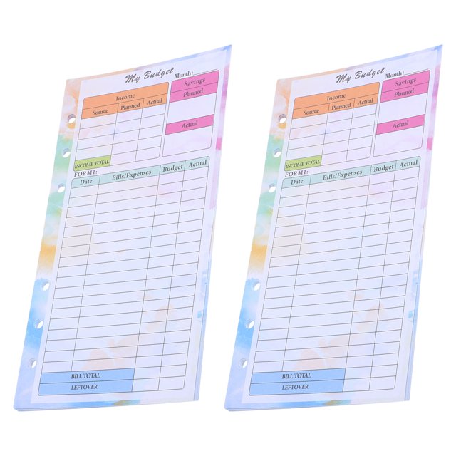 BESTYASH Insertos De Organización Financiera Multi Color Para Planner Con Papel Perforado Y Uso