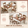 thumbnail image 4 of HOMCOM Mid-Century Modern Dining Table for 4, 47.2" Rectangle Kitchen Table with Wood Veneer Top and Rubber Wood Frame for Dining Room, Walnut, 4 of 10