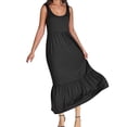 thumbnail image 3 of DDAPJ pyju Womens Summer Dresses 2025 Sleeveless Maxi Dress Solid Casual Flowy Tiered Sundresses Sales of The Day Black XL, 3 of 7