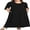 Black, variant on JuneFish Women's Plus Size Dresses 1X to 5X Crewneck Ruffle 3/4 Sleeve Casual Maxi Dress