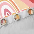 thumbnail image 4 of Feelyou Orange Groovy Flower Blackout Curtains Set of 2 (52x84 Each), Cartoon Rustic Daisy Window Curtains, Kawaii Rainbow Print Curtains and Drapes, Black Out Curtains Decor, 4 of 6