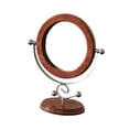 thumbnail image 4 of Espejo de maquillaje de madera con soporte, elegante decoración para el hogar, adorno de escritorio, espejo giratorio para sala de estar, baño y Plateado, 4 of 8