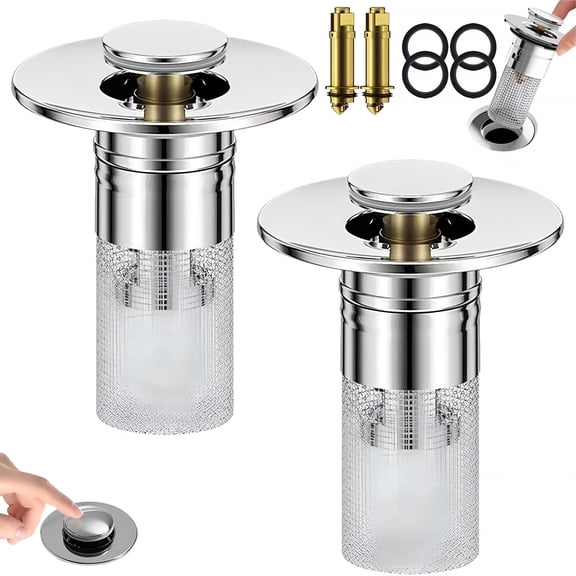 ACDANC Sink Stopper,Drain Plug,Sink Drain,Universal Pop Up Sink Drain Filter with Stainless Steel Filter Basket