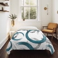 thumbnail image 4 of Turquoise Grey Tapestry for Bedroom Wall Hanging Tapestry, Geometric Circle Modern Abstract Simple Art Ceiling Backdrop Tapestries Poster Blanket Wall Decor for Teens Room Living Room Dorm 51" x 59", 4 of 8