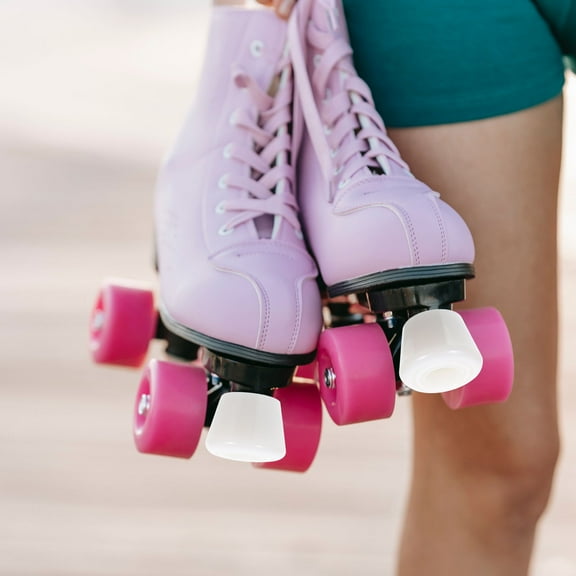 Raindrops Roller Skates Braking Shoes Holder 4Pcs White Pu for Anti Slip