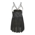 thumbnail image 4 of WZXFASHION Women's Lace Seductive Sexy Nightdress Slip On Sling Including G String Pants Intimates Black XXL, 4 of 6