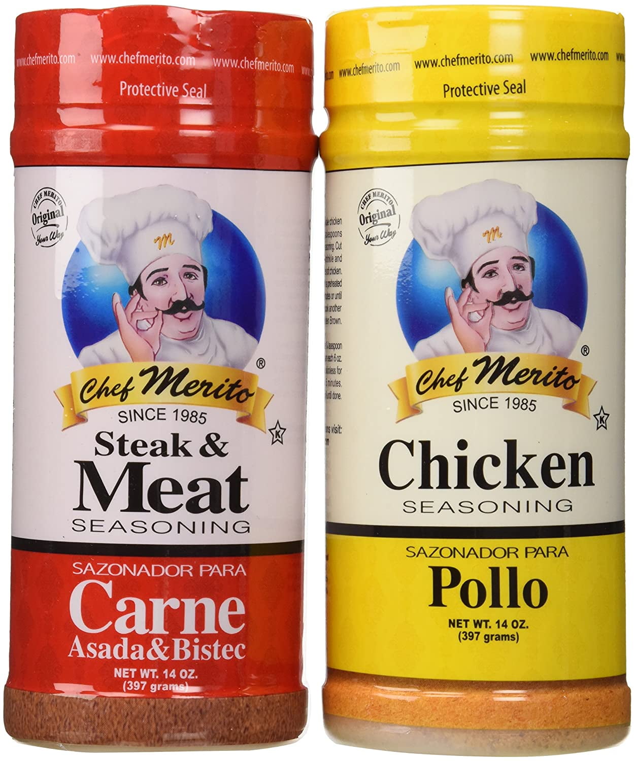 [6 packs] Carne Asada Chef Merito Beef and Chicken Seasoning Combo Pack