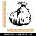 thumbnail image 2 of Cute Silkie Guinea Pig with Bow Self-Inking Rubber Stamp Ink Stamper - Red Ink - Large 1-1/2 Inch, 2 of 7