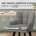 thumbnail image 4 of MultiHaven 26.2-Inch Bar Stools Set of 4,Swivel Counter Height Bar Stool with Plaid Back & Armrests,Solid Wood Legs FabricKitchen Chairs for Bar,Cafe - Mid Grey, 4 of 9