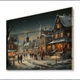 thumbnail image 2 of Designart "Carnival in the Winter Village I" Landscapes Print on Natural Pine Wood, 2 of 5