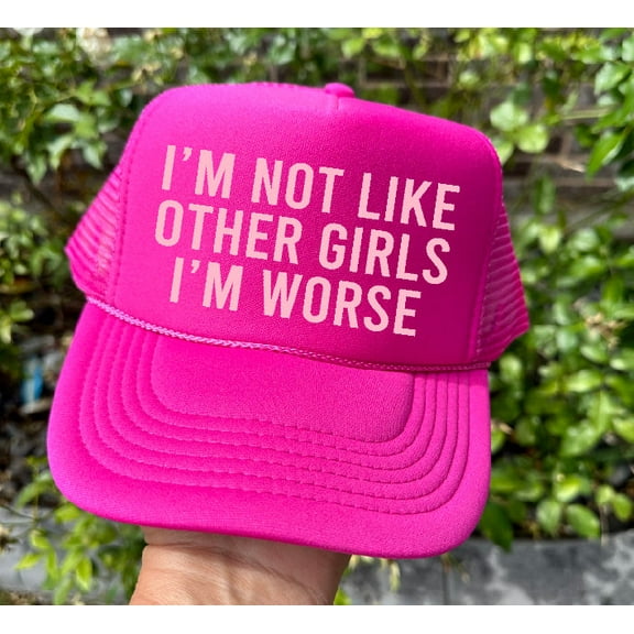 Southern Attitude Designs Not Like Other Girls Hot Pink Unisex Foam Trucker Hat