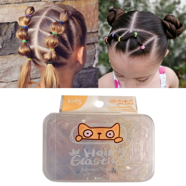 2000 Pack Mini Rubber Bands Elastic Hair Bands Soft Hair Ties with Box for  Children Hair Braiding Hair Wedding Hairstyle (Black)