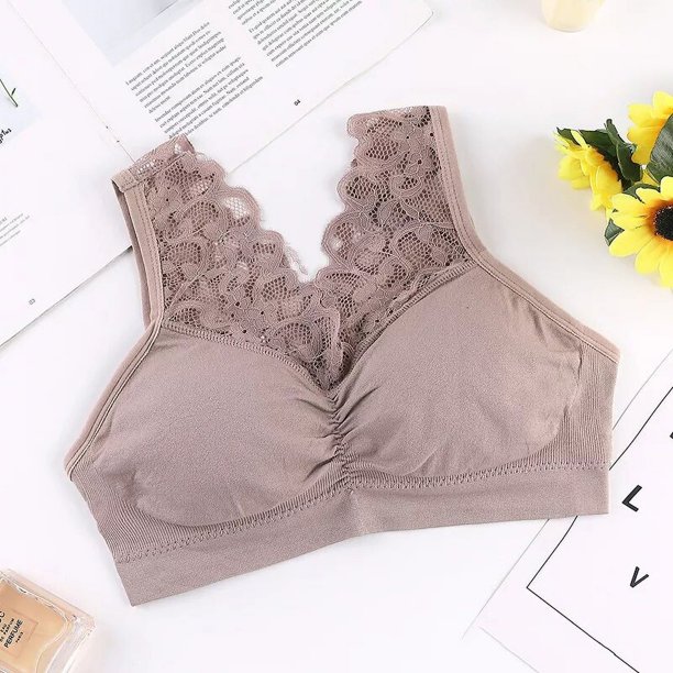 Sujetador deportivo Mujer deportes Top ropa interior Mujer ropa interior sujetador Bralette sin aros Push Up Sexy de encaje inalámbricos con Pad Chaleco de talla grande sujetador superior top de mujer